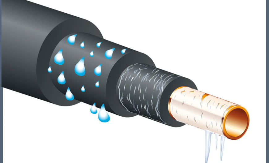 Skraplanie pary wodnej na rurach